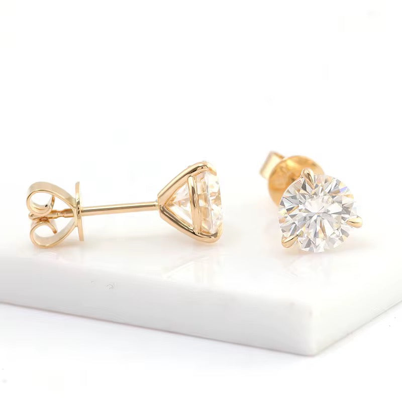 Boucles d’oreilles en or 18 K certifié Moissanite VVS1 KC.LUXURY