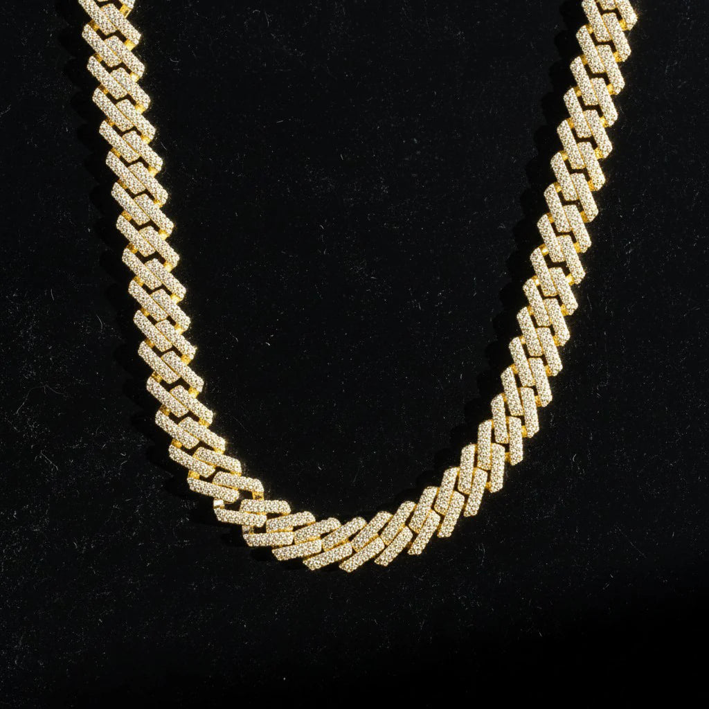 Chaîne cubaine en Or massif 10K de 10 mm en Moissanite VVS1 KC.LUXURY