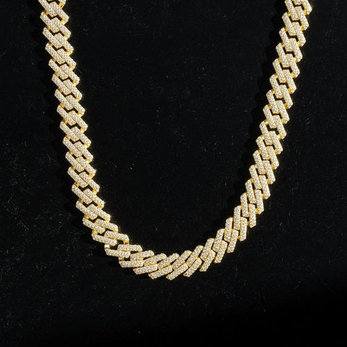 Chaîne cubaine en Or massif 10K de 10 mm en Moissanite VVS1 KC.LUXURY