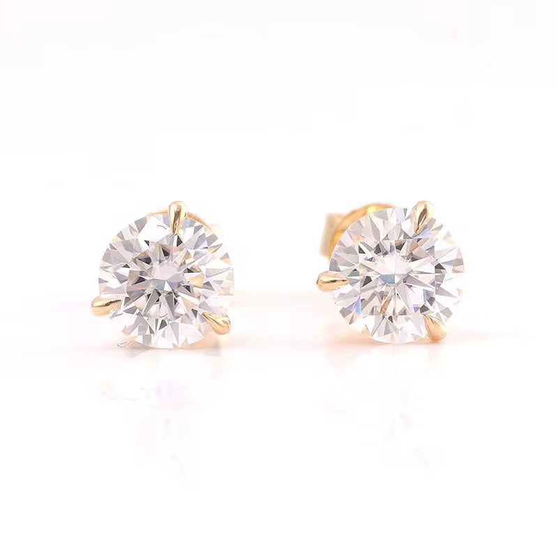 Boucles d’oreilles en or 18 K certifié Moissanite VVS1 KC.LUXURY