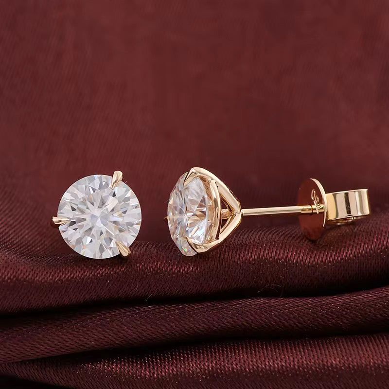 Boucles d’oreilles en or 18 K certifié Moissanite VVS1 KC.LUXURY