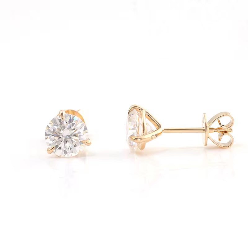 Boucles d’oreilles en or 18 K certifié Moissanite VVS1 KC.LUXURY