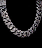 Chaîne à maillons cubains écaille de crocodile en Moissanite Baguette VVS1 de 15 mm KC.LUXURY