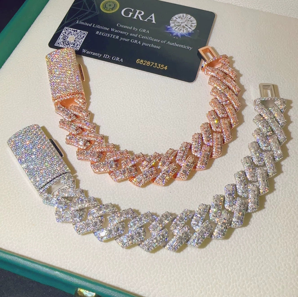 Bracelet en Argent à maillons cubains en moissanite VVS1 de 16 mm KC.LUXURY