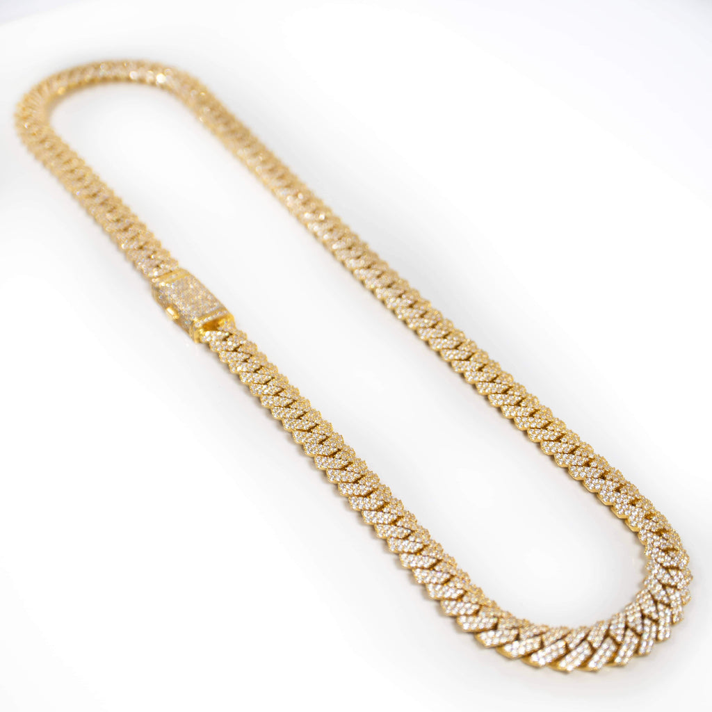 Chaîne cubaine en Or massif 10K de 10 mm en Moissanite VVS1 KC.LUXURY
