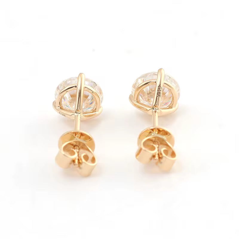Boucles d’oreilles en or 18 K certifié Moissanite VVS1 KC.LUXURY