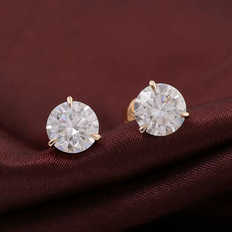 Boucles d’oreilles en or 18 K certifié Moissanite VVS1 KC.LUXURY