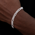 Bracelet Figaro en argent avec diamants Moissanite VVS, pour hommes KC.LUXURY