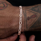 Bracelet Figaro en argent avec diamants Moissanite VVS, pour hommes KC.LUXURY