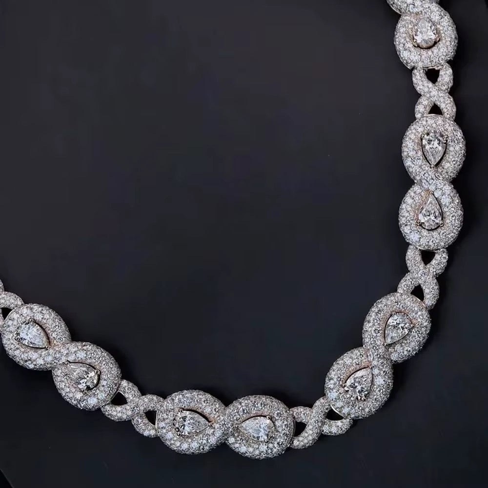 Collier Infinity en Argent 925 en moissanite 18mm KC.LUXURY