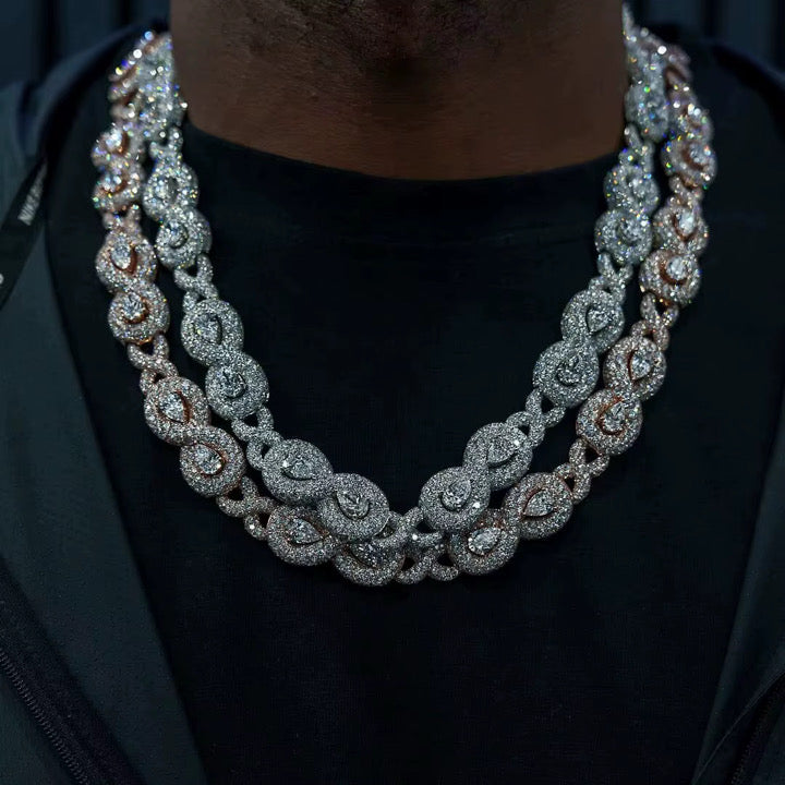 Collier Infinity en Argent 925 en moissanite 18mm KC.LUXURY
