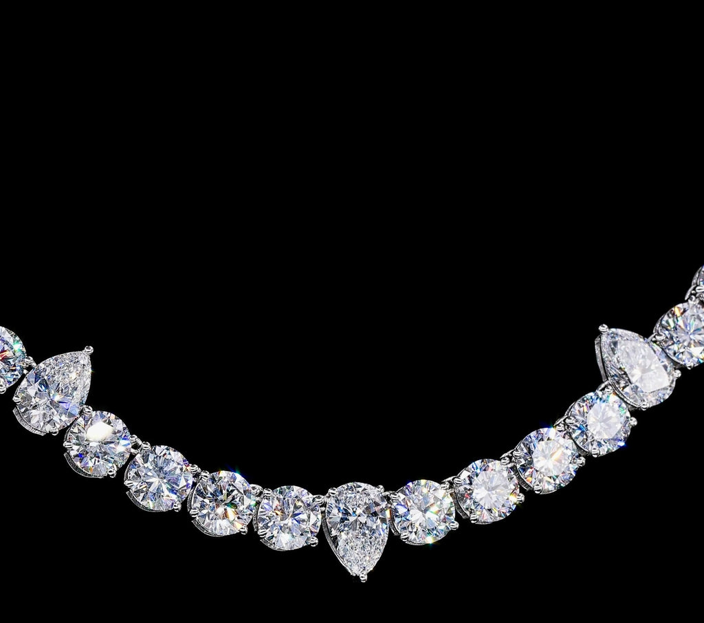 Chaîne tennis en argent 925, moissanite VVS 5 mm, style demi poire KC.LUXURY