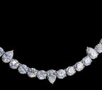 Chaîne tennis en argent 925, moissanite VVS 5 mm, style demi poire KC.LUXURY