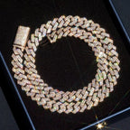 Bracelet cubain en Or rose massif 10K de 10 mm en Moissanite VVS1 KC.LUXURY
