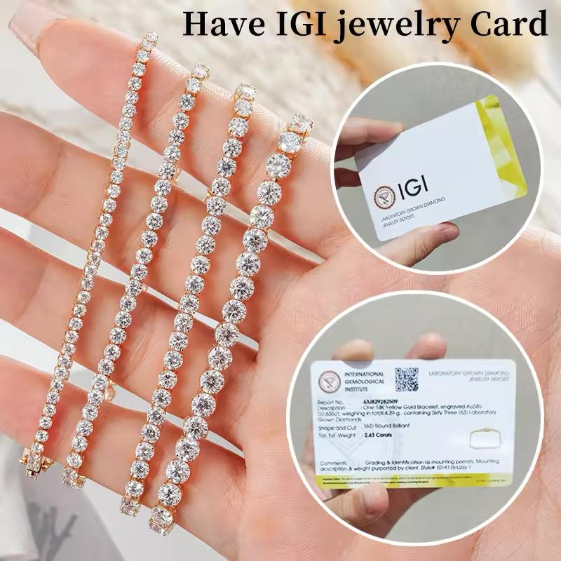 Bracelet tennis en Or blanc et Or massif 10k en Diamant de laboratoire VVS1 KC.LUXURY