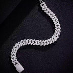 Bracelet en Argent à maillons cubains en Moissanite VVS1 de 10 mm et 12 mm KC.LUXURY