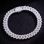 Bracelet en Argent à maillons cubains en Moissanite VVS1 de 10 mm et 12 mm KC.LUXURY