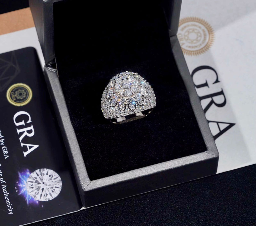 Bague en argent pour homme en Moissanite VVS KC.LUXURY