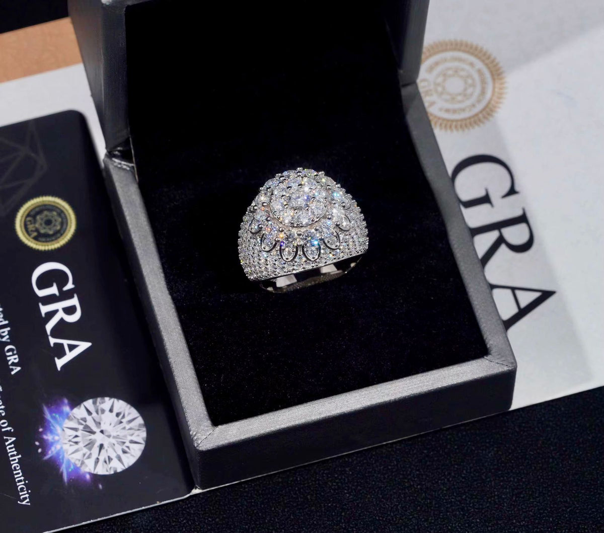 Bague en argent pour homme en Moissanite VVS KC.LUXURY