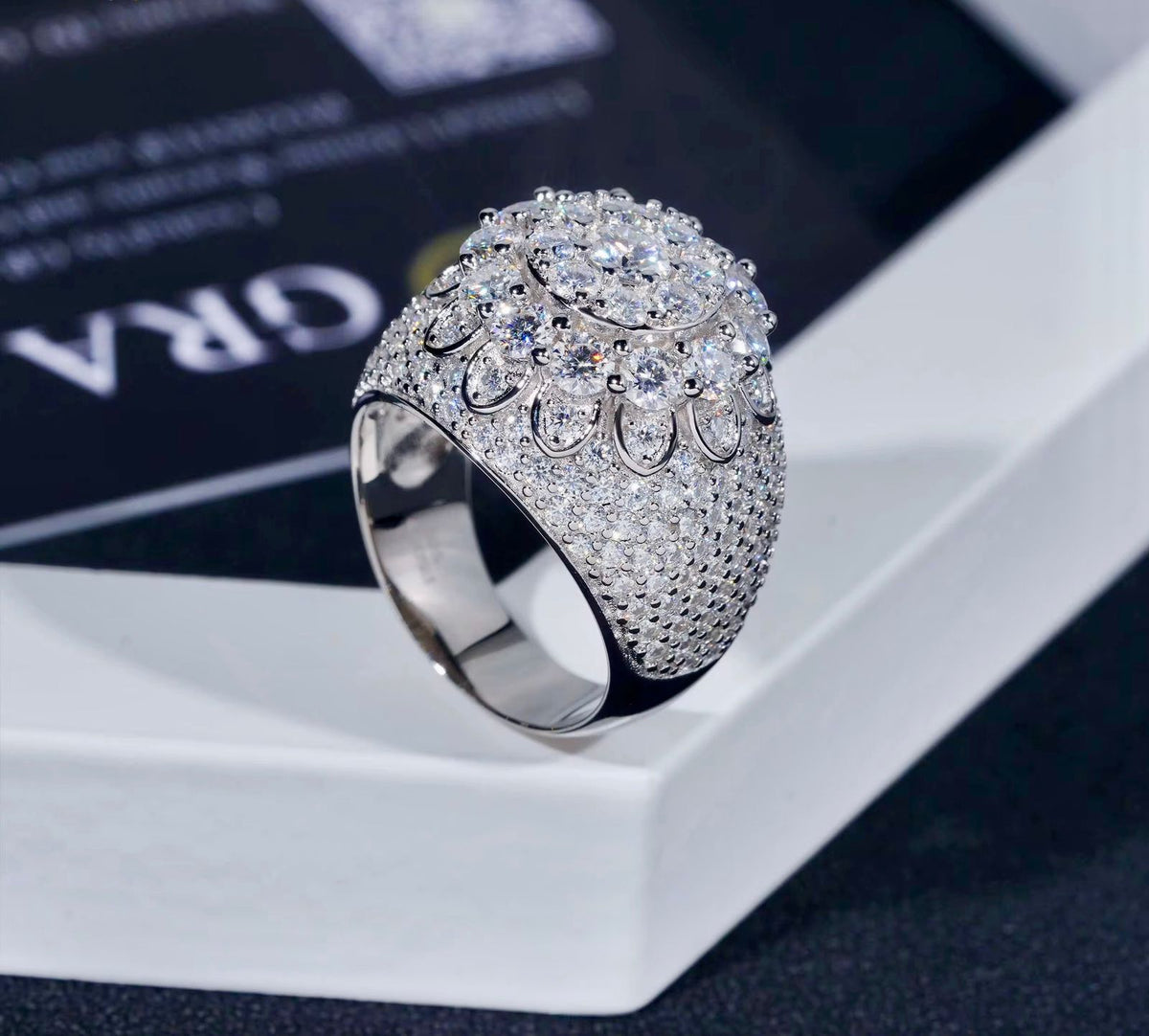 Bague en argent pour homme en Moissanite VVS KC.LUXURY