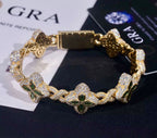 Bracelet Trèfle Argent S925 style Saphir en Moissanite VVS KC.LUXURY
