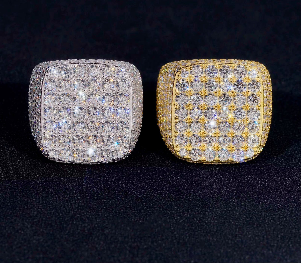 Bague en Argent S925 couleur Or et Blanc pour homme en Moissanite VVS KC.LUXURY