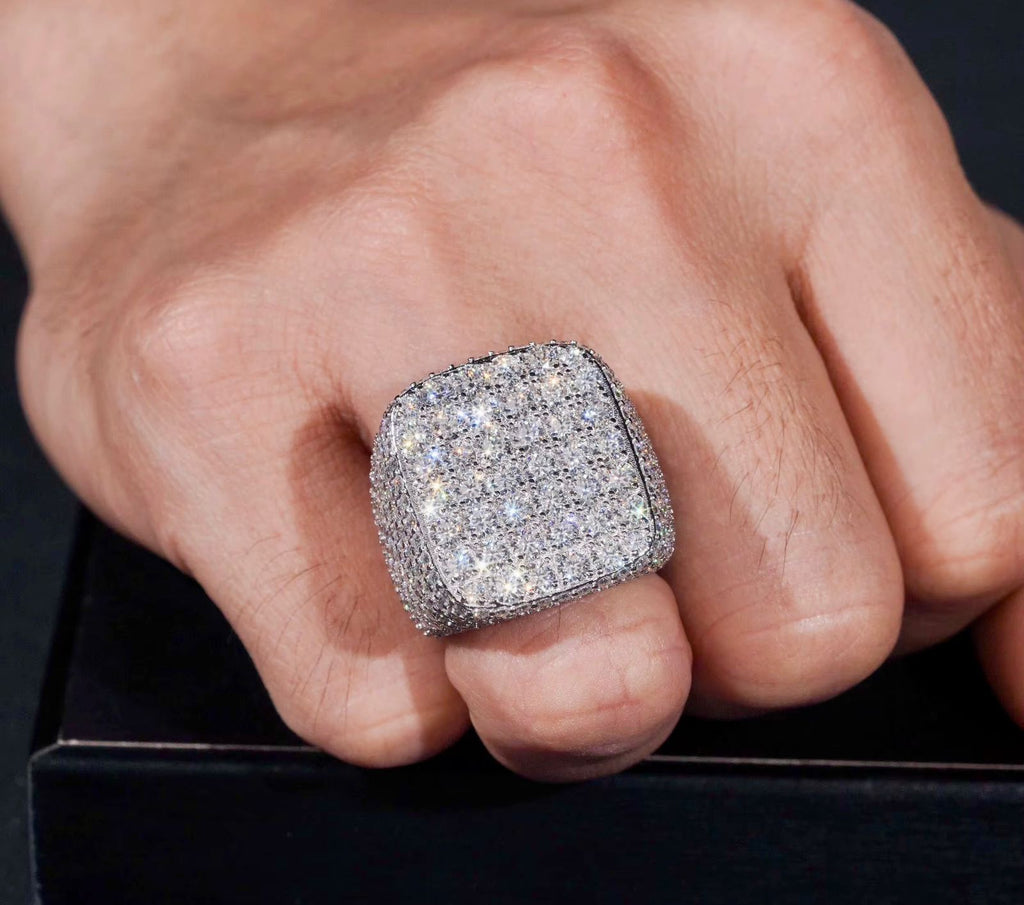 Bague en Argent S925 couleur Or et Blanc pour homme en Moissanite VVS KC.LUXURY