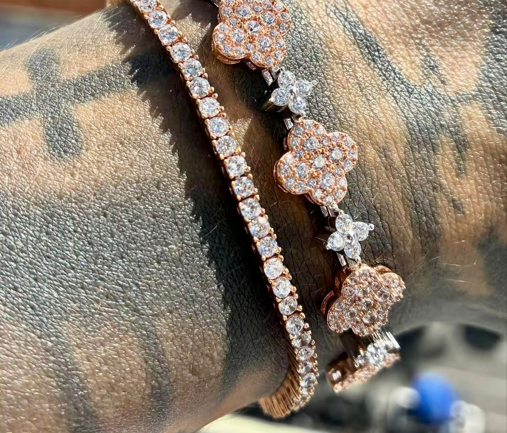 Bracelet tendance en Argent S925 Rose Moissanite VVS KC.LUXURY