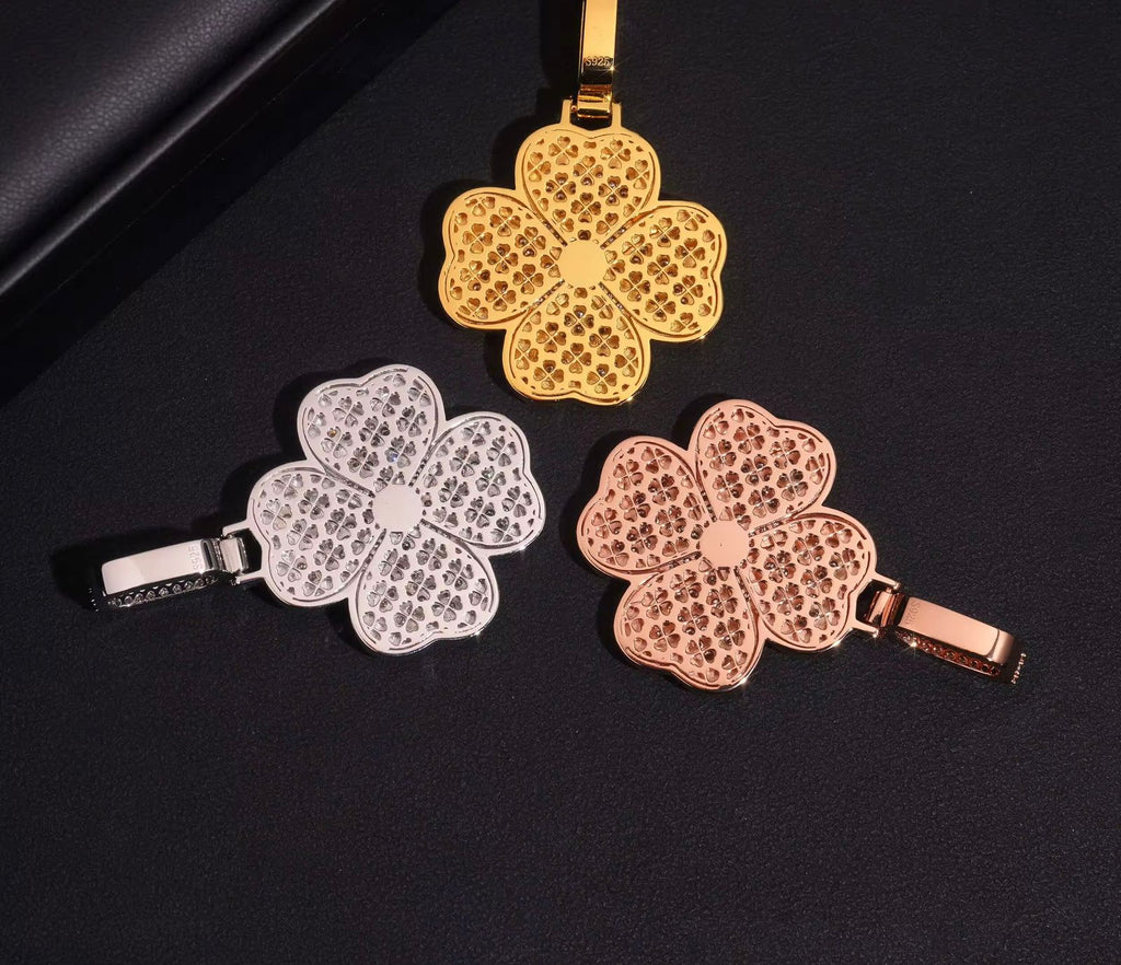 Pendentif trèfle en Argent S925 Moissanite VVS1 KC.LUXURY
