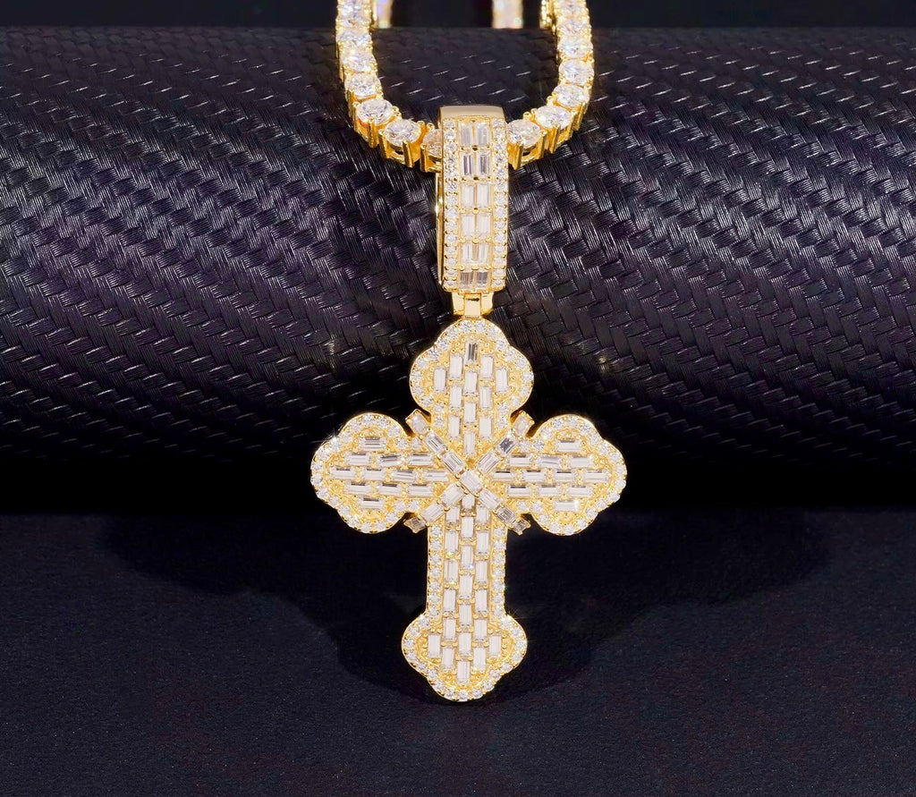 Pendentif croix en Argent S925 Moissanite VVS1 KC.LUXURY