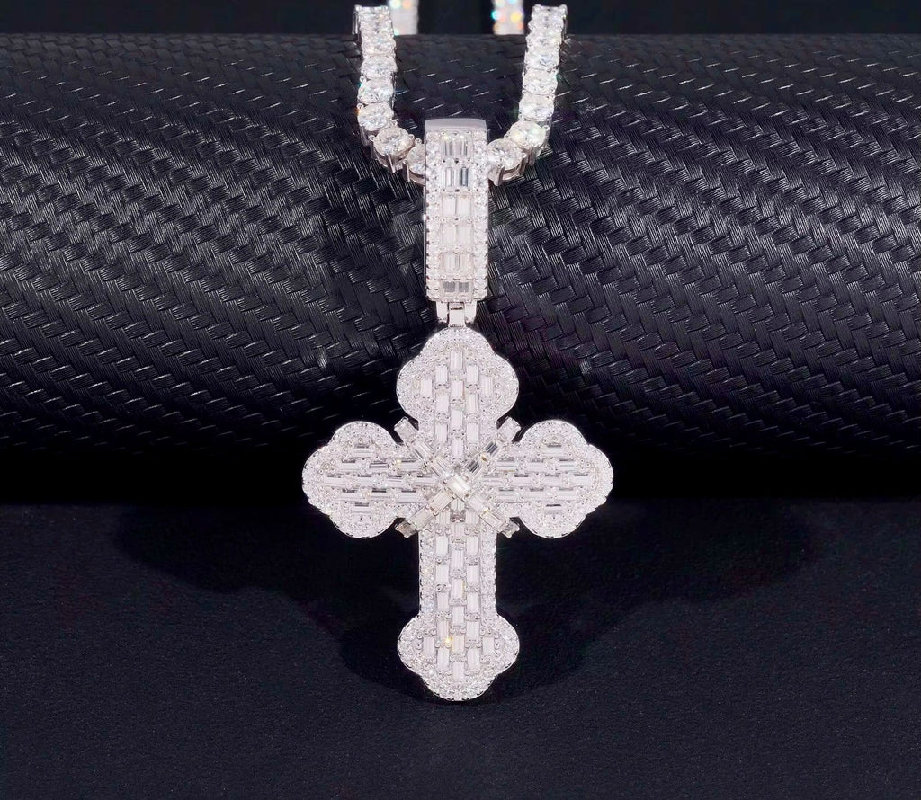 Pendentif croix en Argent S925 Moissanite VVS1 KC.LUXURY
