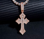 Pendentif Croix style baguette en Argent S925 Moissanite VVS1 KC.LUXURY