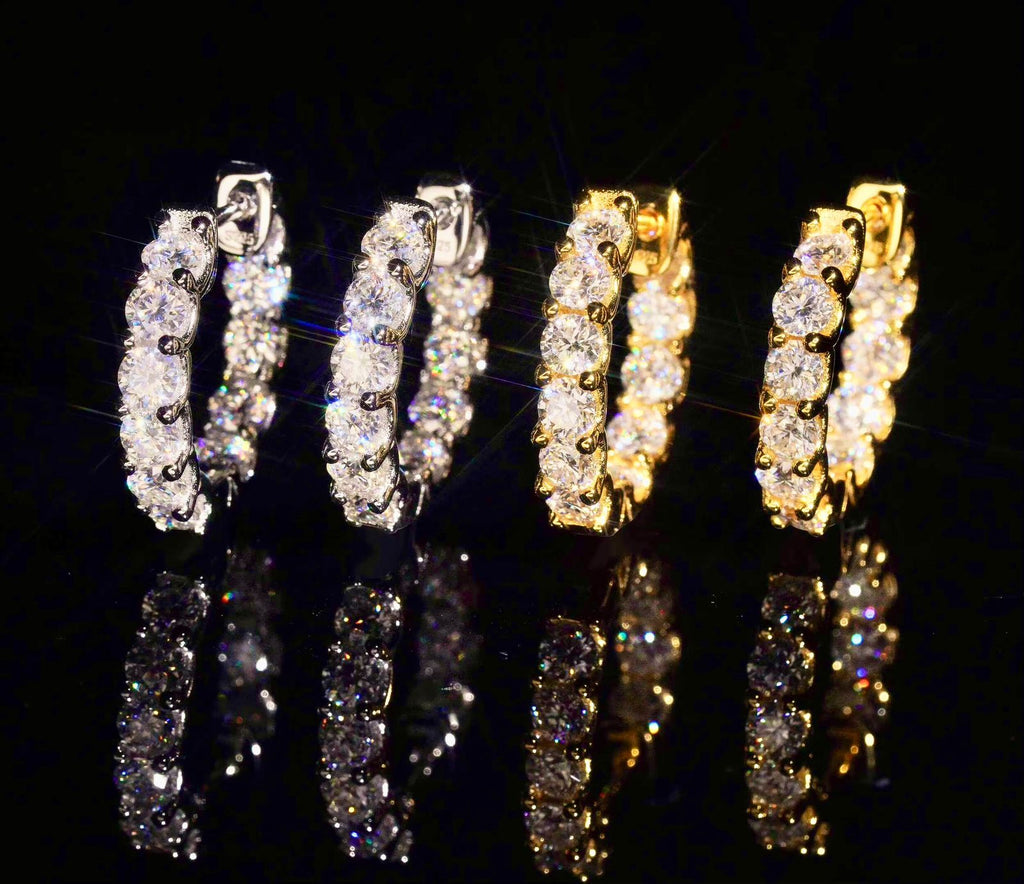 Boucles d’oreilles Créole en Argent, S925 Moissanite VVS KC.LUXURY