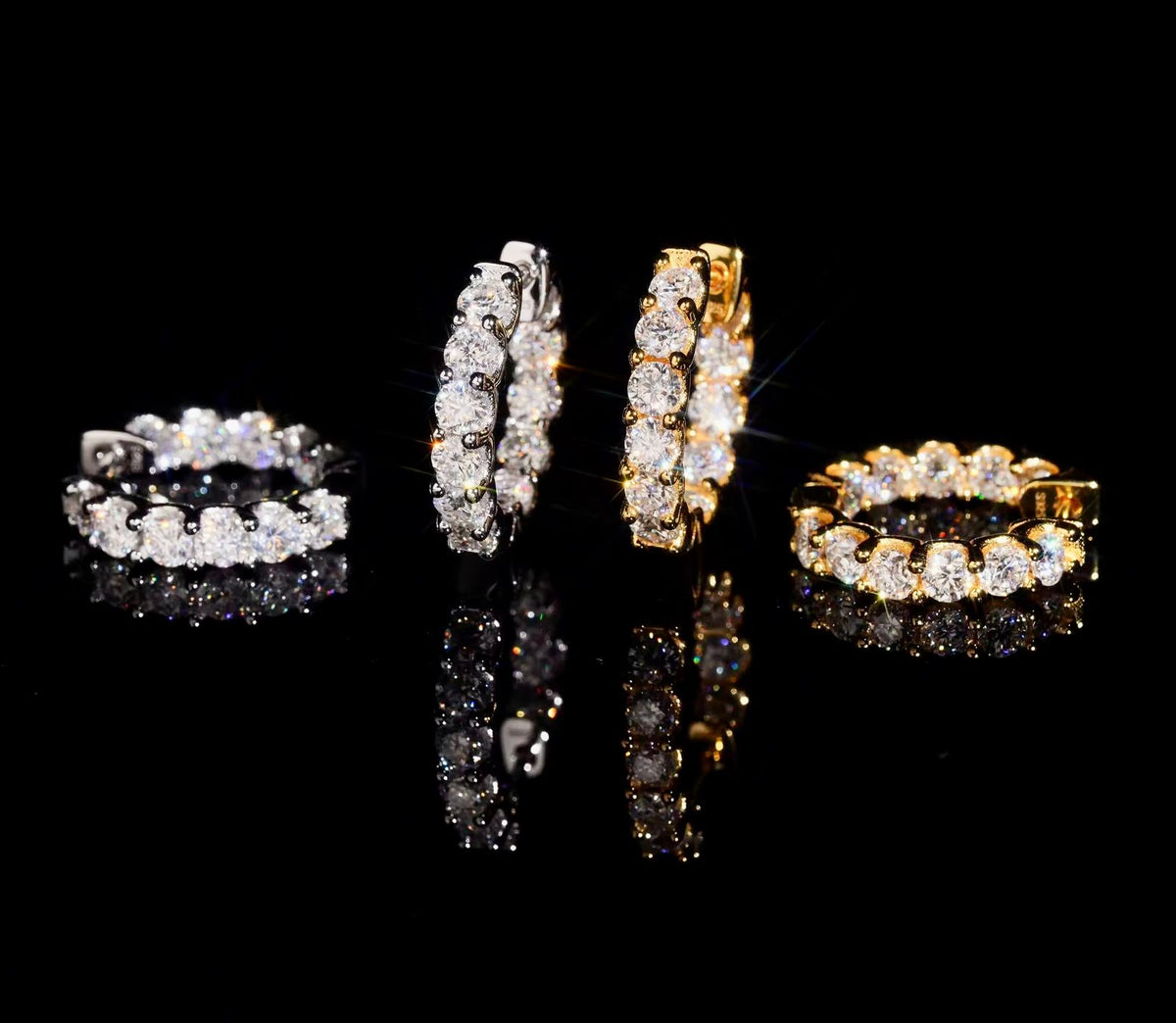 Boucles d’oreilles Créole en Argent, S925 Moissanite VVS KC.LUXURY