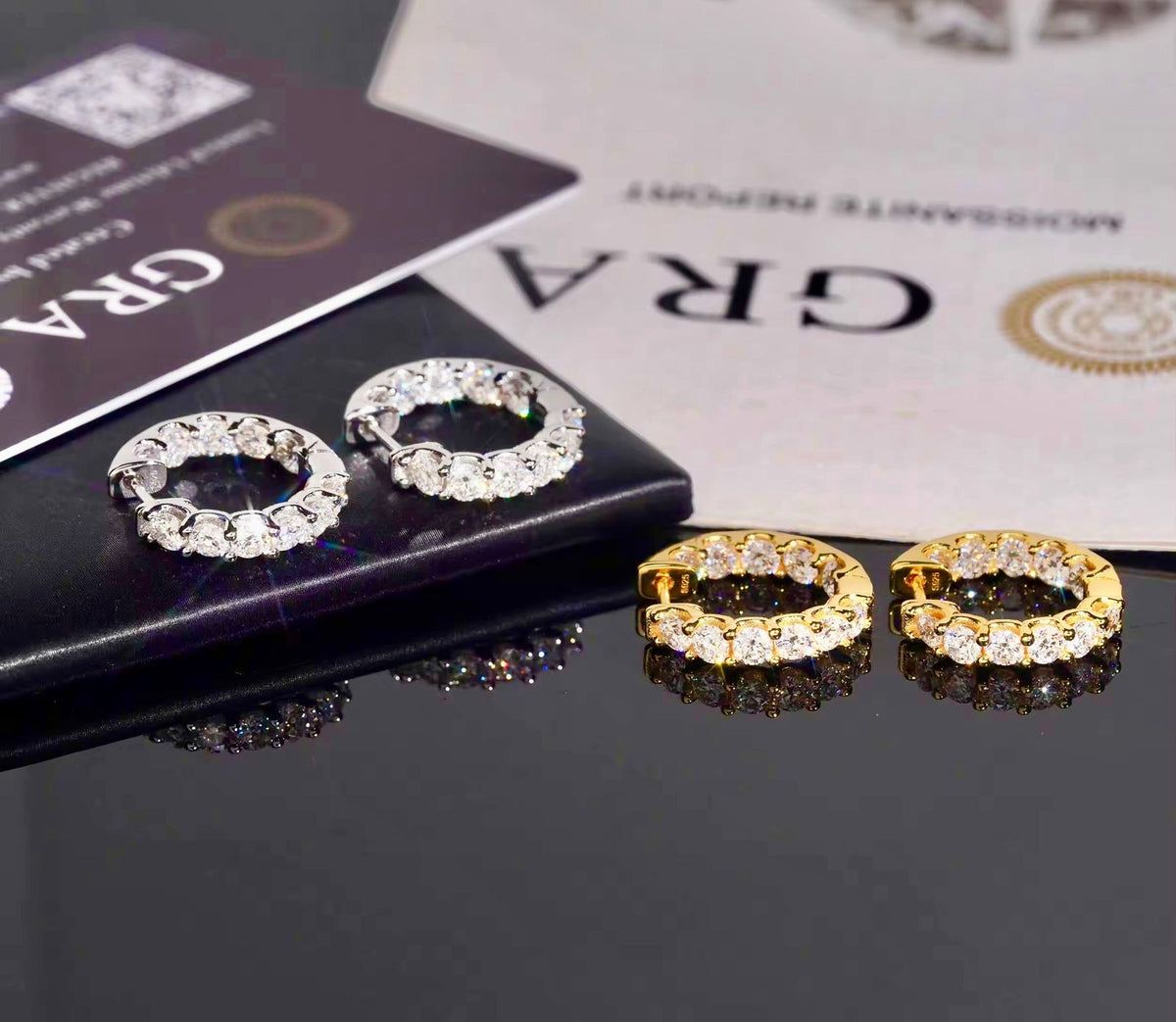 Boucles d’oreilles Créole en Argent, S925 Moissanite VVS KC.LUXURY