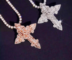 Pendentif croix rose en Argent S925 Moissanite VVS1 KC.LUXURY