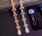 Bracelet Trèfle Fanta Argent S925 style Saphir en Moissanite VVS KC.LUXURY