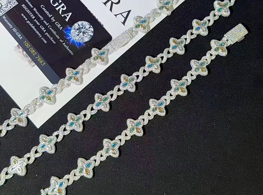 Chaine Trèfle Infini en Argent S925 de 15 mm en Moissanite VVS KC.LUXURY