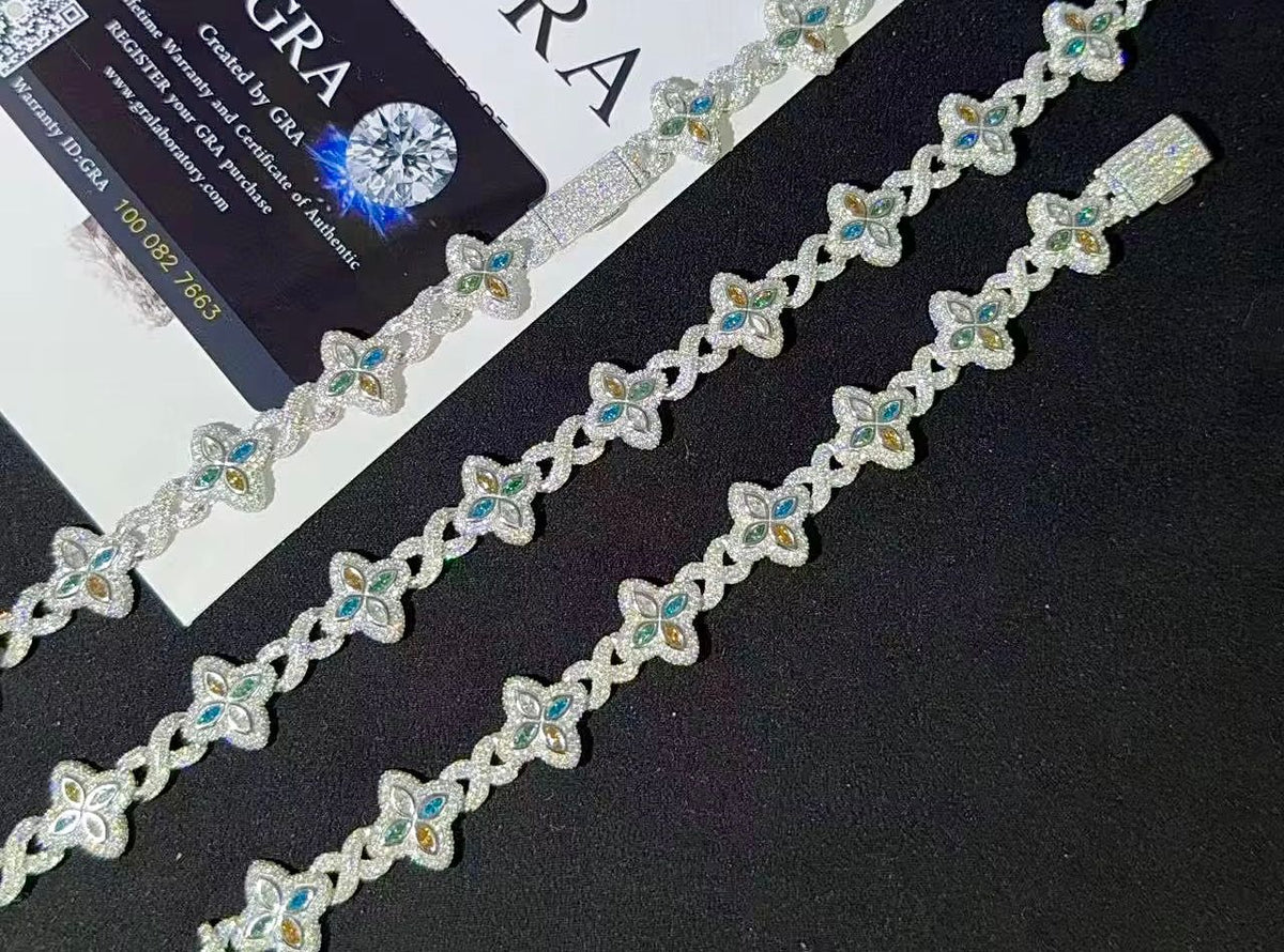 Chaine Trèfle Infini en Argent S925 de 15 mm en Moissanite VVS KC.LUXURY