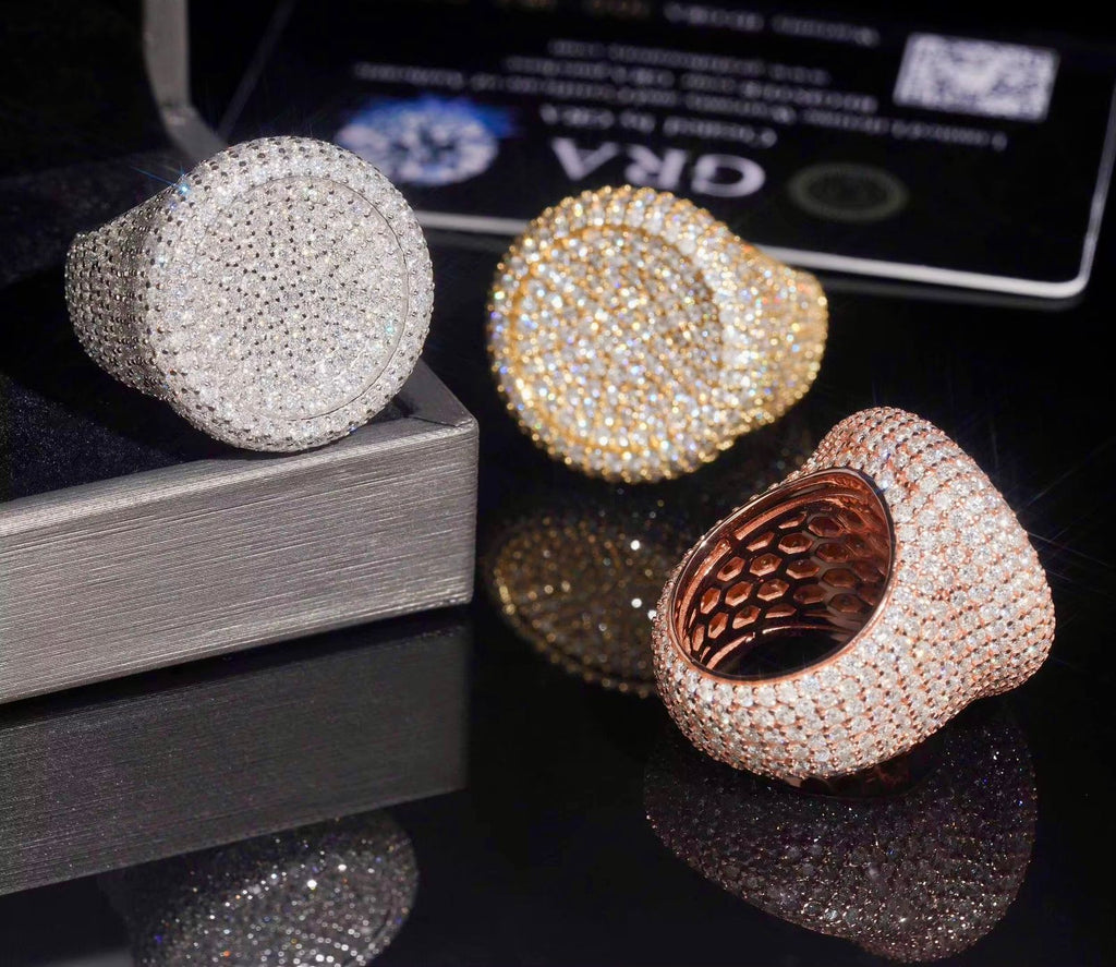 Bague Big Pinky en argent pour homme en Moissanite VVS KC.LUXURY