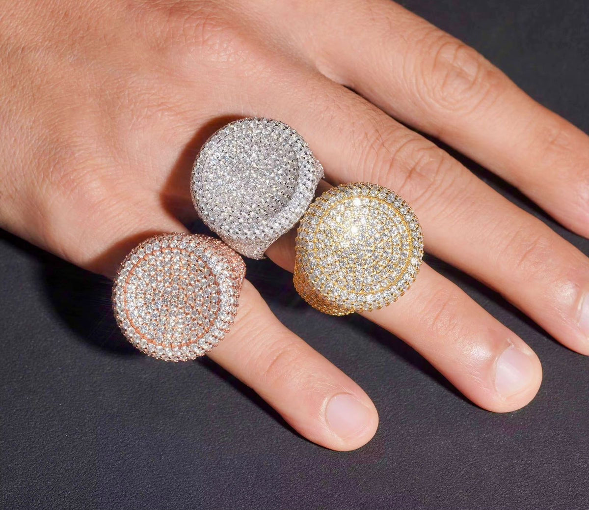 Bague Big Pinky en argent pour homme en Moissanite VVS KC.LUXURY