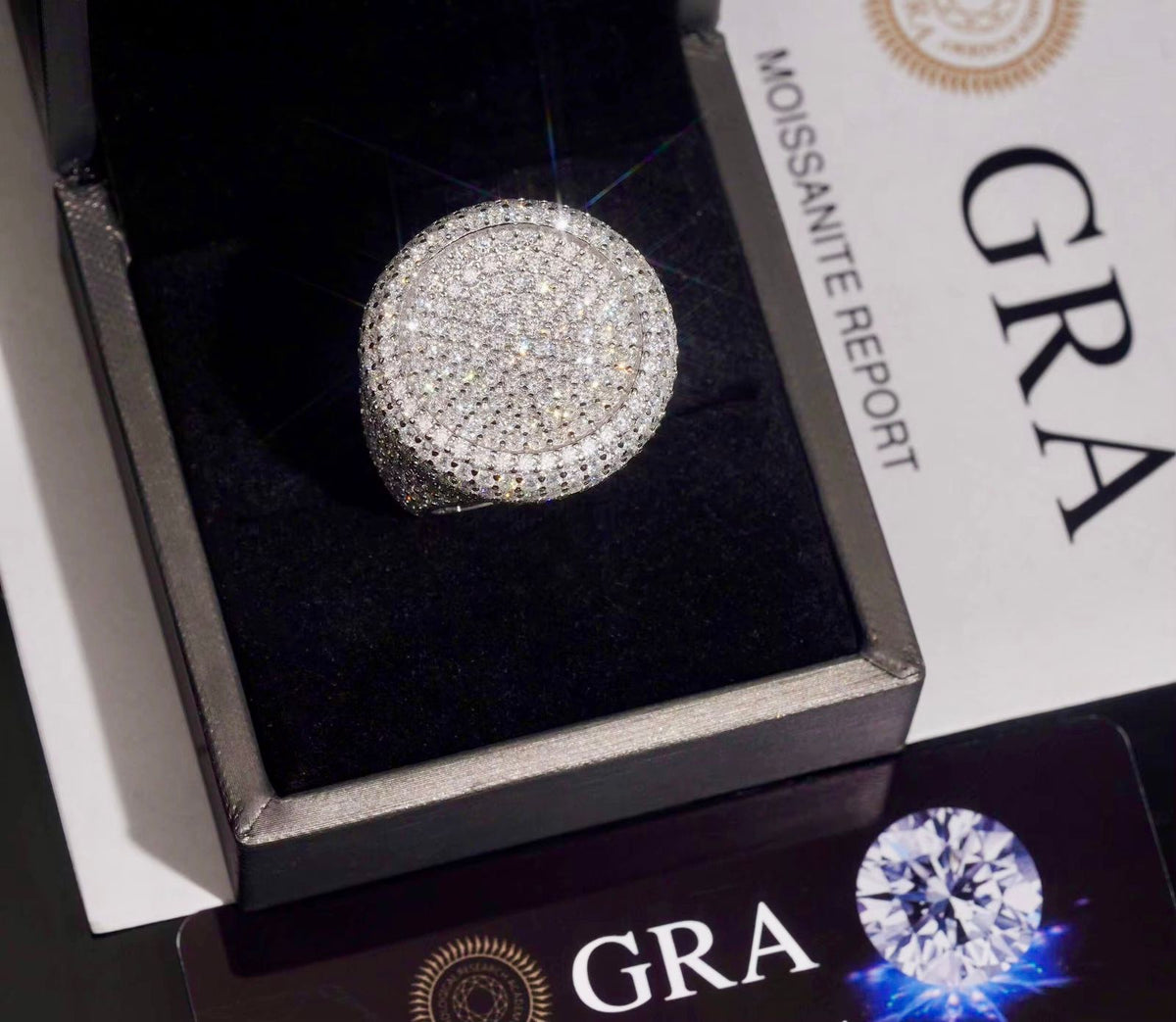 Bague Big Pinky en argent pour homme en Moissanite VVS KC.LUXURY