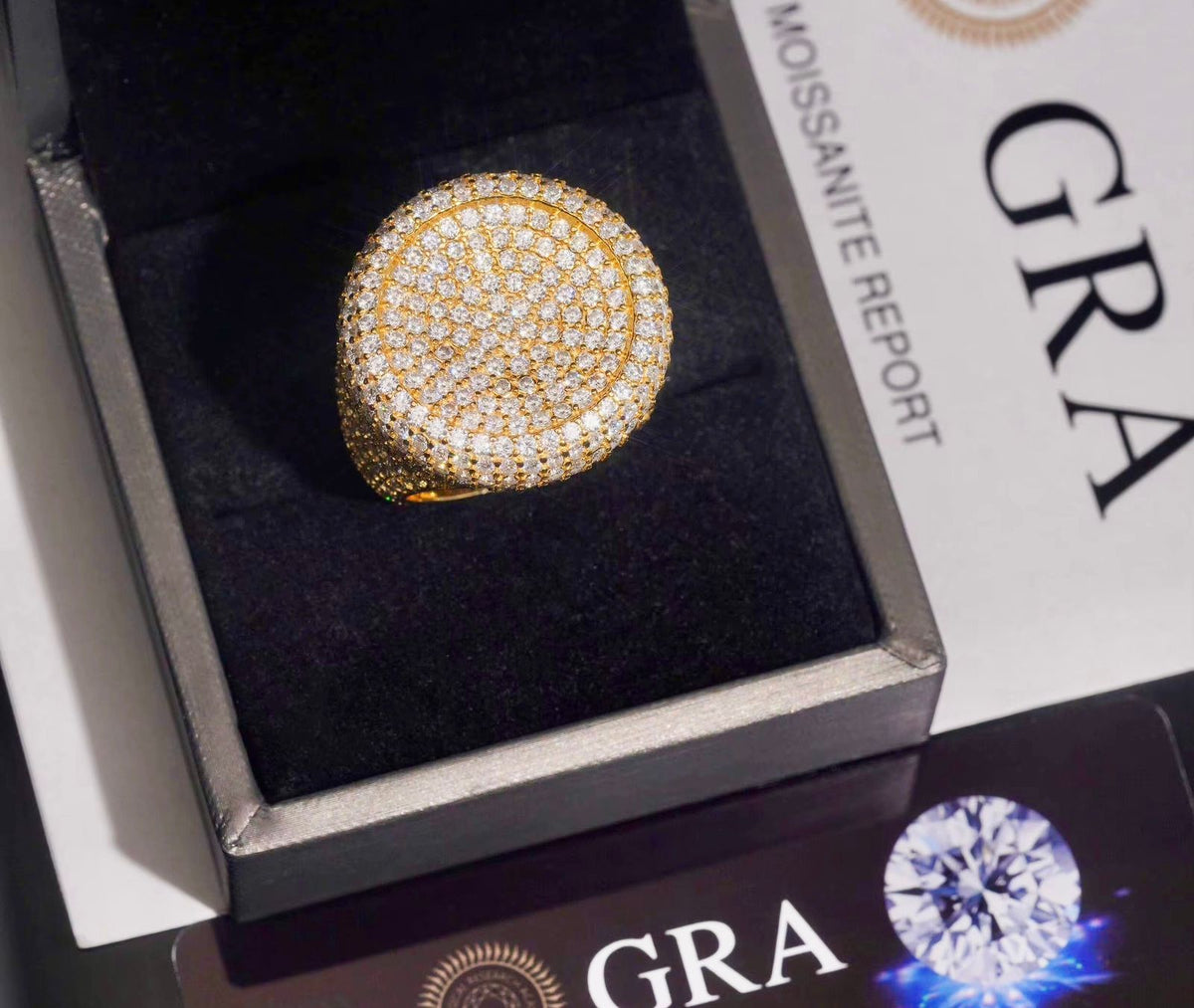 Bague Big Pinky en argent pour homme en Moissanite VVS KC.LUXURY