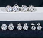 Boucles d’oreilles Solitaire Halo en argent, certifié Moissanite VVS KC.LUXURY