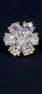 Boucles d’oreilles en Fleur 12MM, certifié Moissanite VVS en Or 10K KC.LUXURY