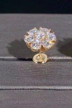 Boucles d’oreilles en Fleur 12MM, certifié Moissanite VVS en Or 10K KC.LUXURY