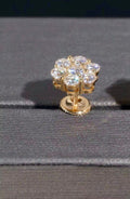 Boucles d’oreilles en Fleur ronde 10MM, certifié Moissanite VVS en Or 10K KC.LUXURY