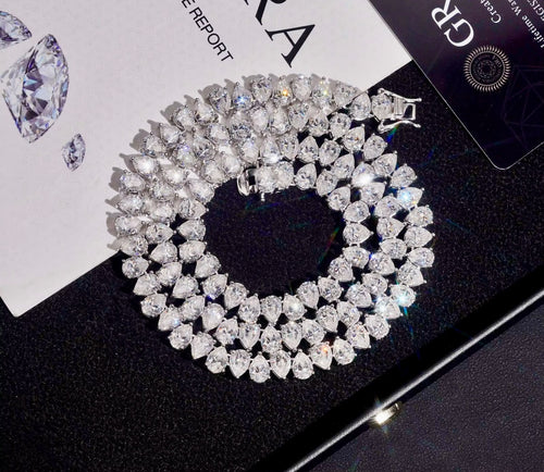 Chaîne Tennis Forme Poire 7mm VVS, Moissanite en Argent 925 KC.LUXURY