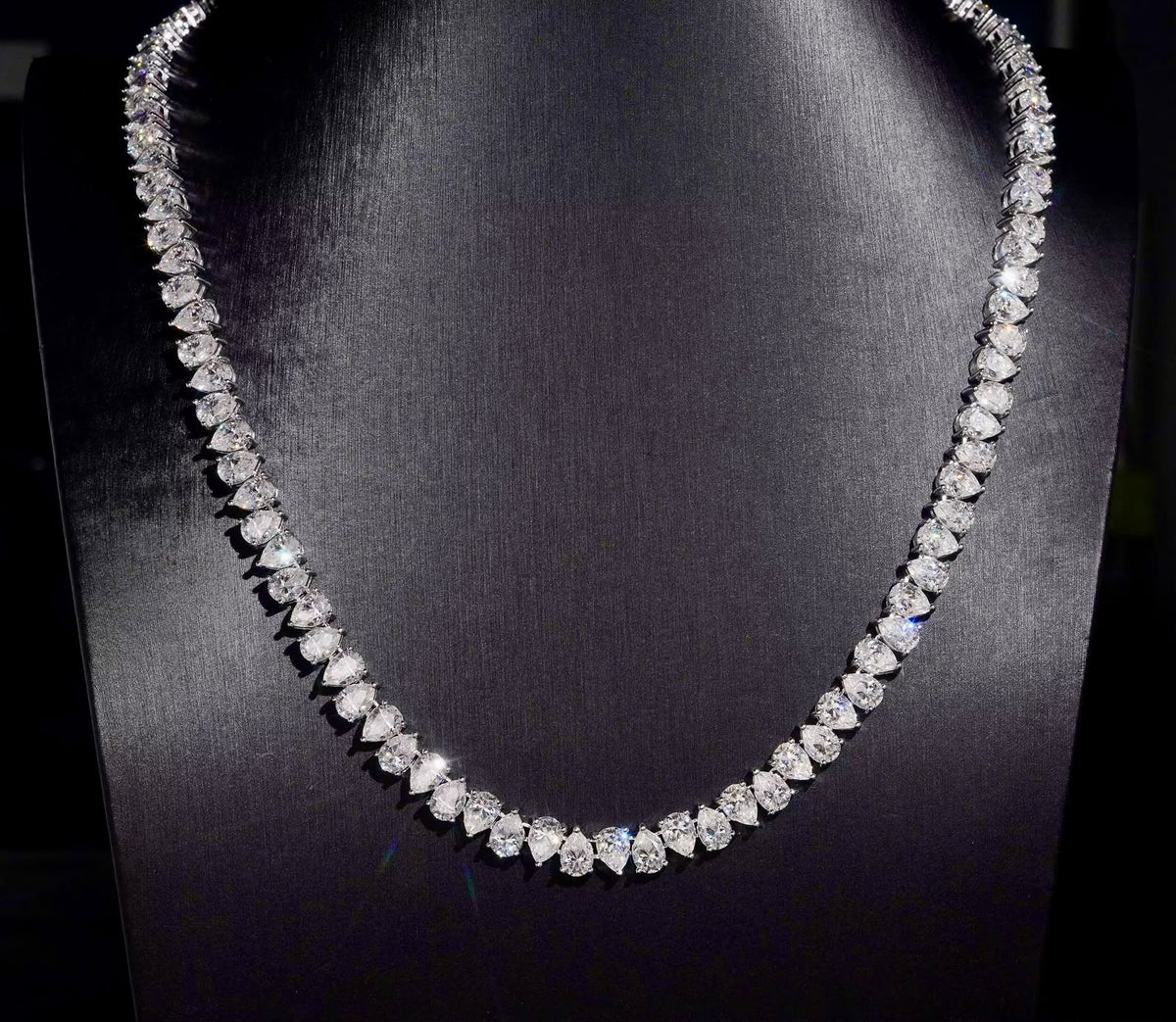 Chaîne Tennis Forme Poire 7mm VVS, Moissanite en Argent 925 KC.LUXURY