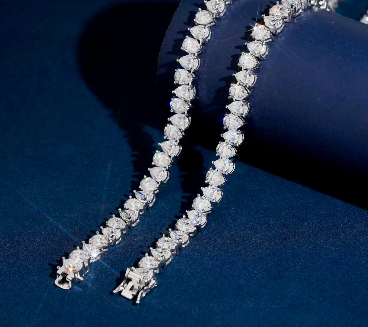 Chaîne Tennis Forme Poire 7mm VVS, Moissanite en Argent 925 KC.LUXURY